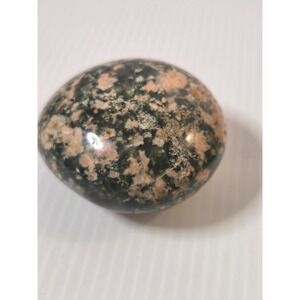 Polished Pink Green Granite Stone Egg Shaped Oval Speckled Natural Rock 2 Inch